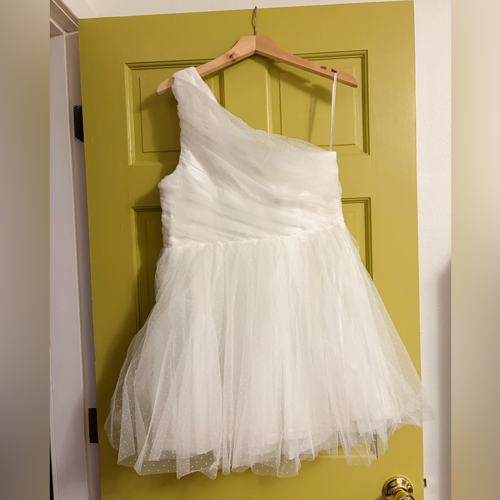 Lulu's Textured One-shoulder Mini Dress